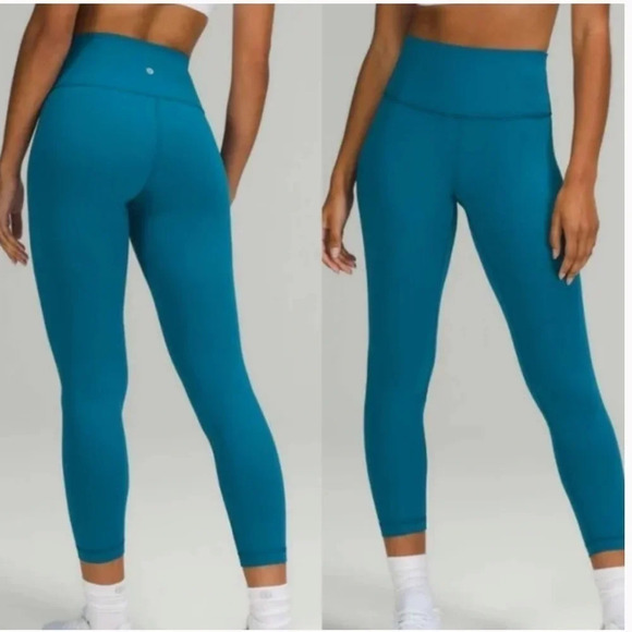 Lululemon Wunder Train High Rise Tight 25” Leggings Turquoise Athletic Size 18 - Picture 1 of 10
